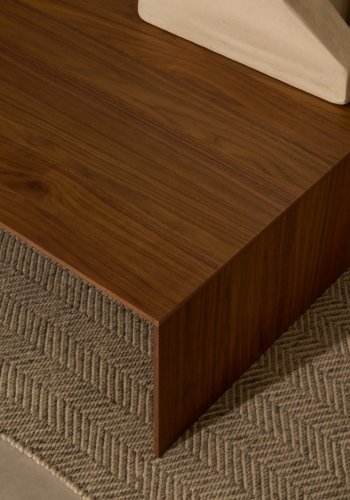 KAVE HOME Litto salongbord i valnttfiner med naturlig fargefinish, 140 x 70 cm