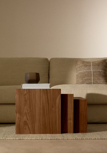 KAVE HOME Litto indskudsbord, rektangul�r - brun valn�ddefiner (s�t med 3)