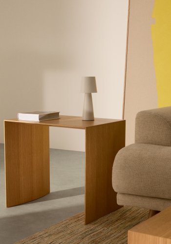 KAVE HOME Litto sidebord i eikefiner med naturlig farge, 55 x 40 cm