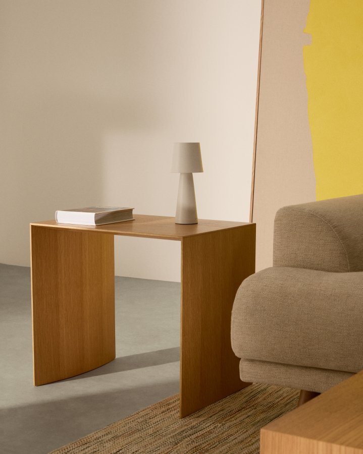 KAVE HOME Litto sidebord i eikefiner med naturlig farge, 55 x 40 cm