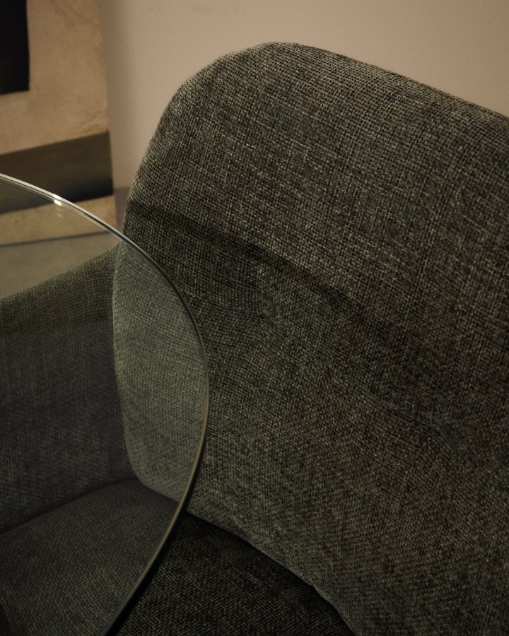 KAVE HOME Dorina svingstol i grnn chenille og stlben i grnn utfrelse