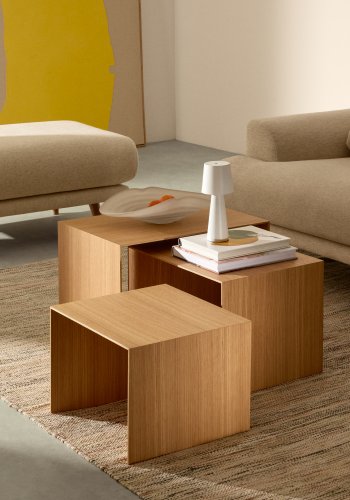  KAVE HOME Litto Satztische – natürliches Eichenfurnier (3er-Set)