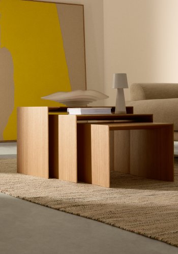  KAVE HOME Litto Satztische – natürliches Eichenfurnier (3er-Set)