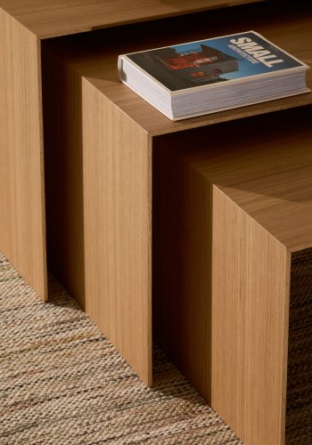  KAVE HOME Litto Satztische – natürliches Eichenfurnier (3er-Set)