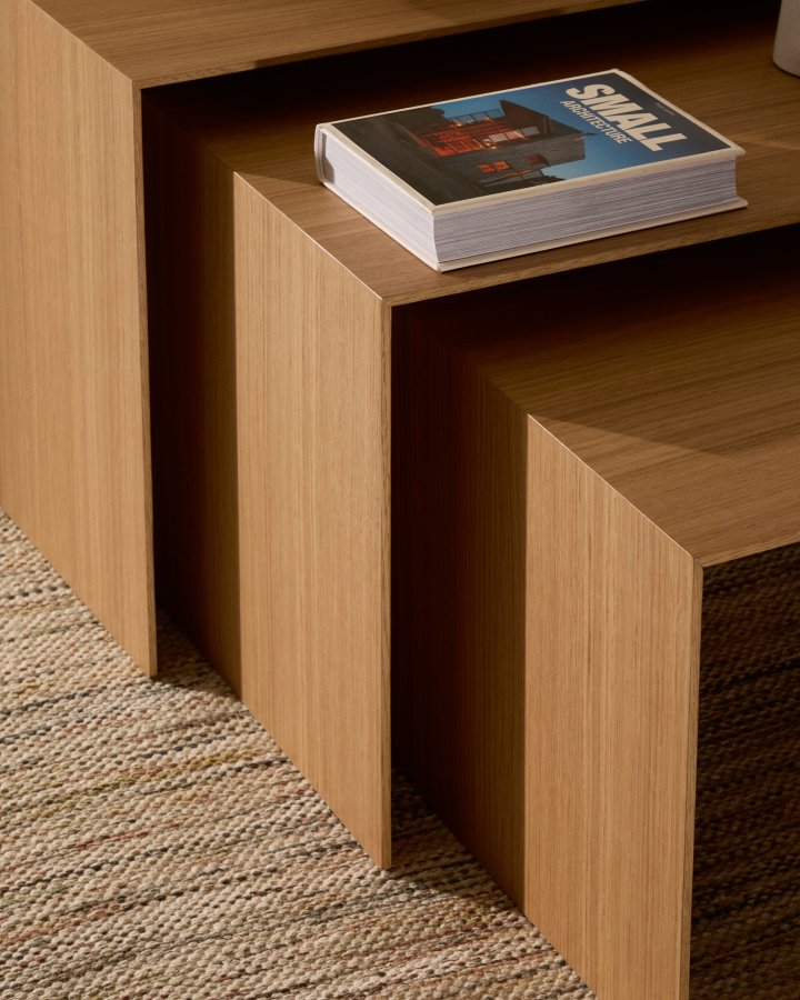  KAVE HOME Litto Satztische – natürliches Eichenfurnier (3er-Set)