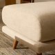 KAVE HOME Karin fotskammel i beige chenille med ben i heltre bk 90 x 70 cm