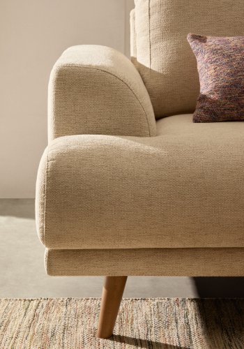 KAVE HOME Karin 2-manns sofa - beige stoff og bketre (210cm)