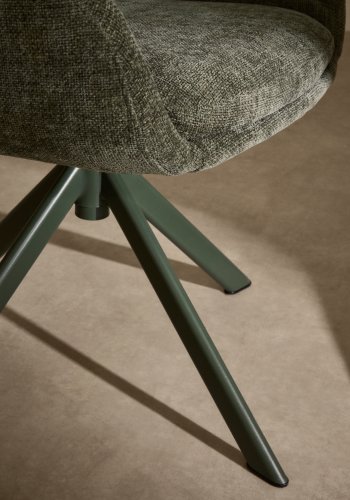 KAVE HOME Lexa svingstol i grnn chenille og stlben i grnn utfrelse