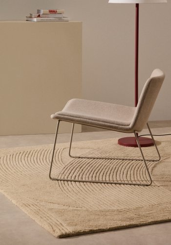 KAVE HOME Zahara beige lenestol og stl i beige utfrelse, 100 % FSC