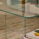 KAVE HOME Zaren gjennomsiktig salongbord i herdet glass, 120 x 60 cm