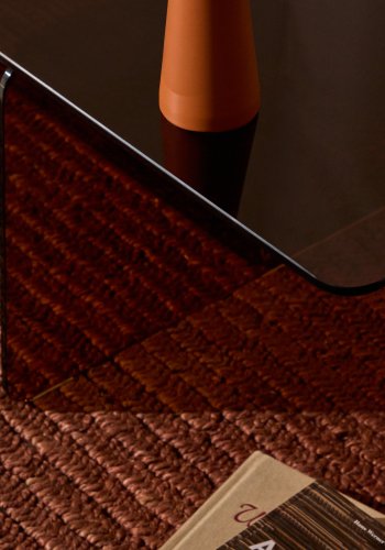 KAVE HOME Zaren brunt salongbord laget av herdet glass, 120 x 60 cm