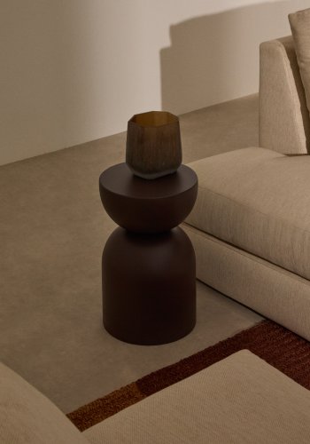 KAVE HOME Sidebord Rachell laget av metall med lilla malt overflate 30,5 cm