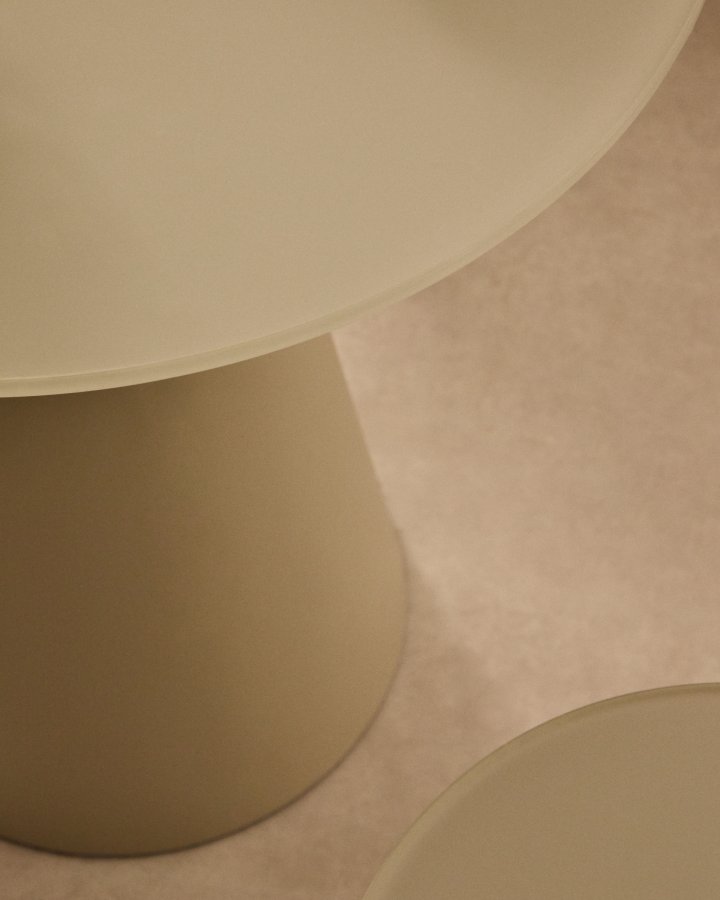 KAVE HOME Wilshire sidebord i herdet glass og metall med matt gr finish, 50 cm