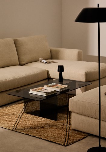 KAVE HOME Zaren grtt salongbord laget av herdet glass, 120 x 60 cm