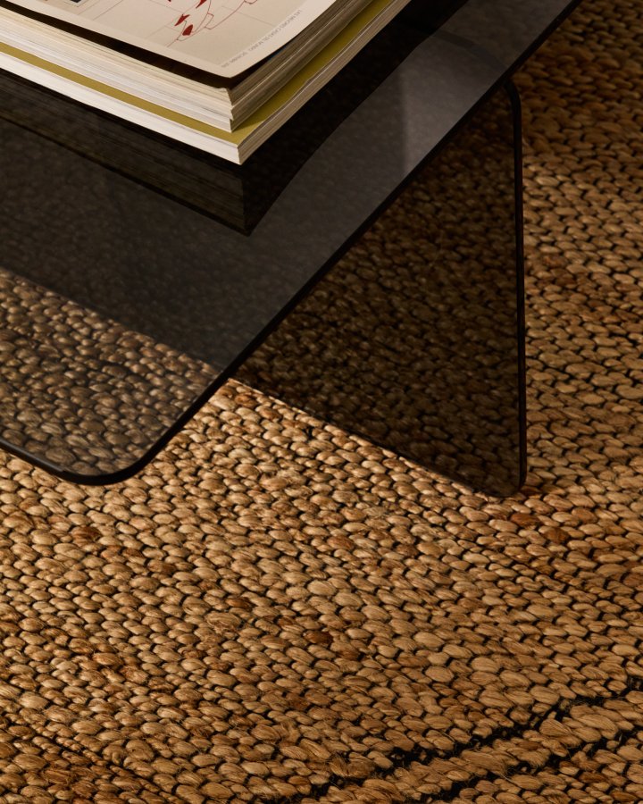 KAVE HOME Zaren grtt salongbord laget av herdet glass, 120 x 60 cm