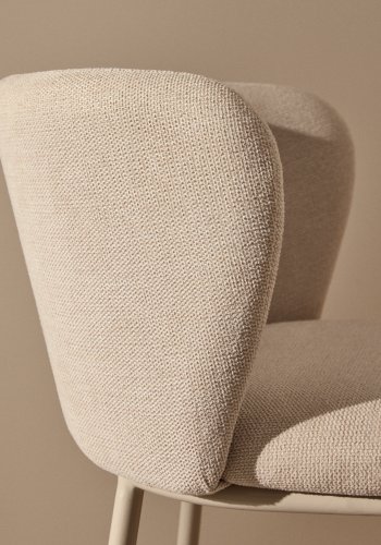 KAVE HOME Ciselia krakk i beige chenille og beige stl, hyde 65 cm, FSC Mix Credit