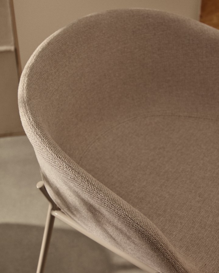 KAVE HOME Yvette krakk i beige chenille og stlben i beige utfrelse, 65 cm hy