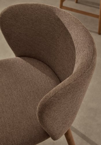 KAVE HOME Ciselia krakk brun chenille heltre ask naturfarget overflate FSC Mix Credit 65 cm