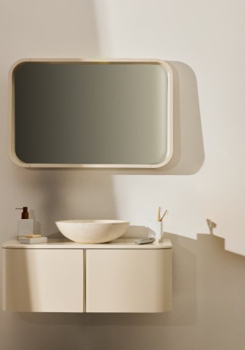 KAVE HOME Salaya baderomsmbler i lakkert beige ask laminert kryssfiner 90 x 45 cm