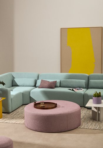 KAVE HOME Kaeli lilla fotsttte med avtakbart trekk 120 cm