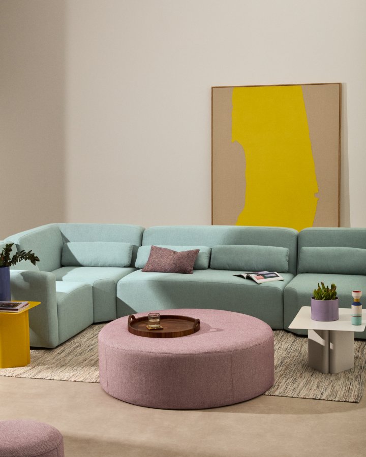 KAVE HOME Kaeli lilla fotsttte med avtakbart trekk 120 cm