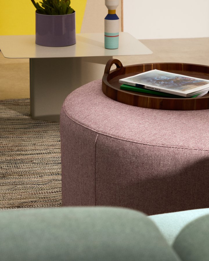 KAVE HOME Kaeli lilla fotsttte med avtakbart trekk 90 cm