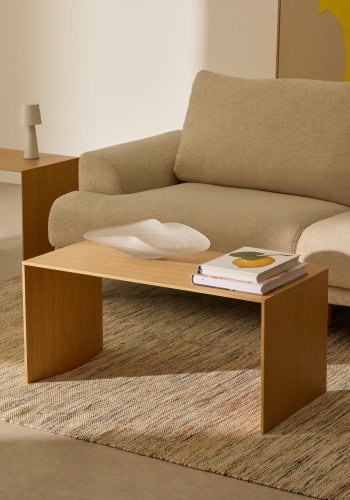 KAVE HOME Litto salongbord i eikefiner med naturlig farge, 90 x 45 cm