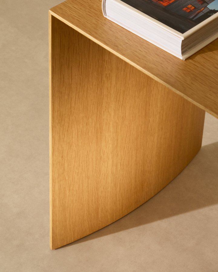 KAVE HOME Litto salongbord i eikefiner med naturlig farge, 90 x 45 cm