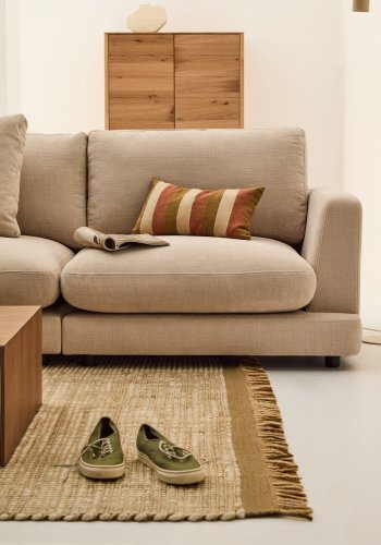 KAVE HOME Sofa Gala 4-seter i beige chenille FSC Mix Credit 300 cm
