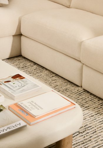 KAVE HOME Alea 4-pers. modulsofa, m. venstre chaiselong, aftageligt betr�k - ecru chenille (310cm)