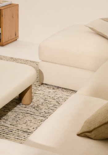 KAVE HOME Alea 4-pers. modulsofa, m. venstre chaiselong, aftageligt betr�k - ecru chenille (310cm)