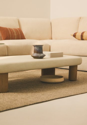 KAVE HOME Alea 5-pers. modul�r hj�rnesofa, m. aftageligt betr�k - ecru chenille (310x310cm)