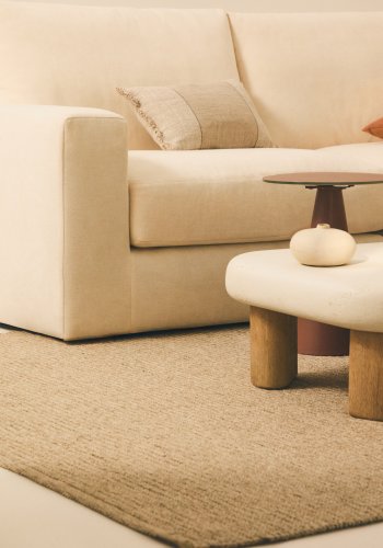 KAVE HOME Alea 5-pers. modul�r hj�rnesofa, m. aftageligt betr�k - ecru chenille (310x310cm)