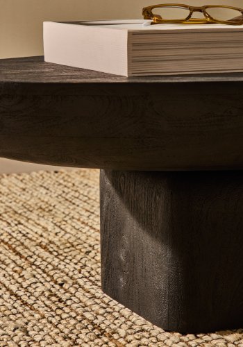 KAVE HOME Ovak sofabord, oval - sort akacietr� (140x70)