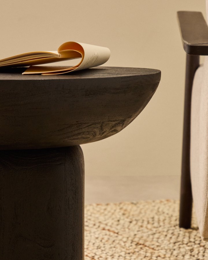 KAVE HOME Ovak sidebord, rund - sort akacietr� (�50)