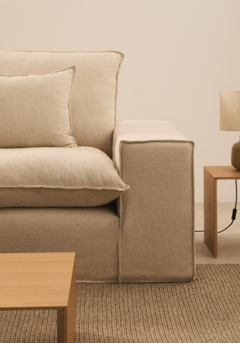 KAVE HOME Anarela 2-pers. sofa, m. aftageligt betr�k og hynder - beige h�r (240cm)