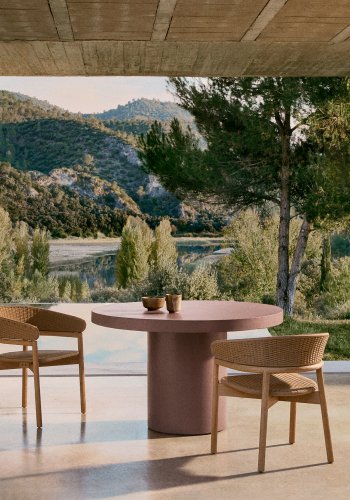 KAVE HOME Aiguablava terrakottasement rundt bord 120cm