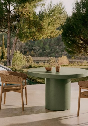 KAVE HOME Aiguablava hagebord, rundt - grnn sement (120)