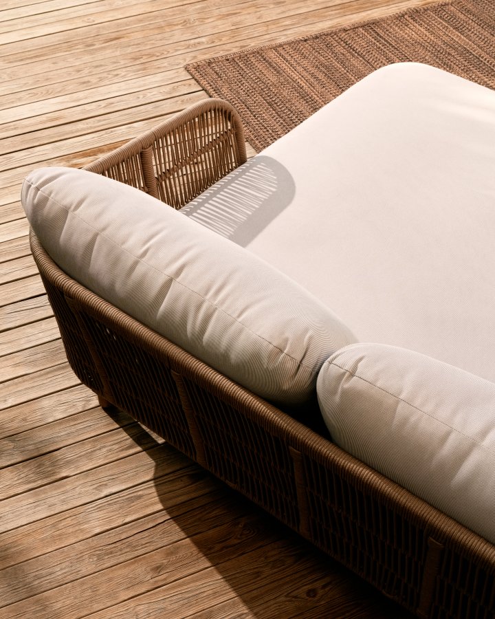 KAVE HOME Catalina dobbel solseng i beige tau og FSC 100 % heltre akasie