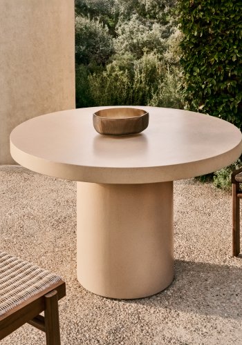 KAVE HOME Aiguablava hagebord, rundt - beige sement (120)