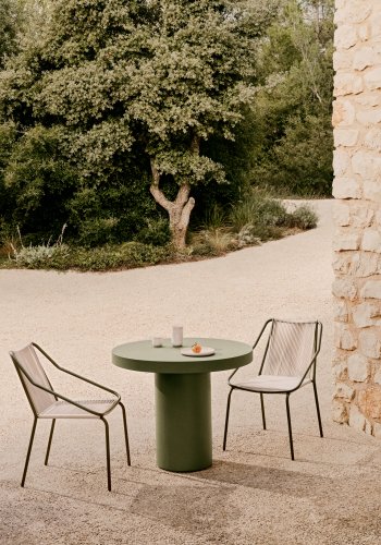 KAVE HOME Aiguablava hagebord, rundt - grnn sement (90)