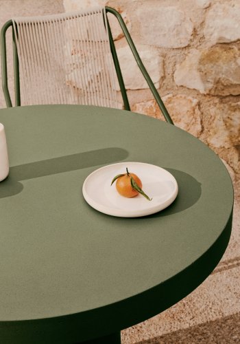 KAVE HOME Aiguablava hagebord, rundt - grnn sement (90)