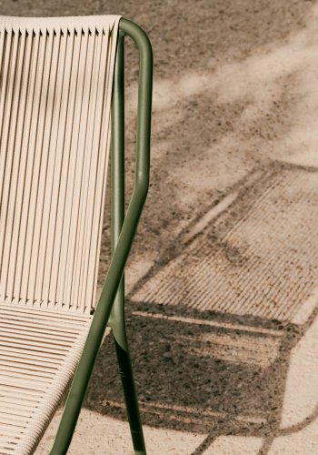 KAVE HOME Zivia utestol i ecru tau og grnt galvanisert stl