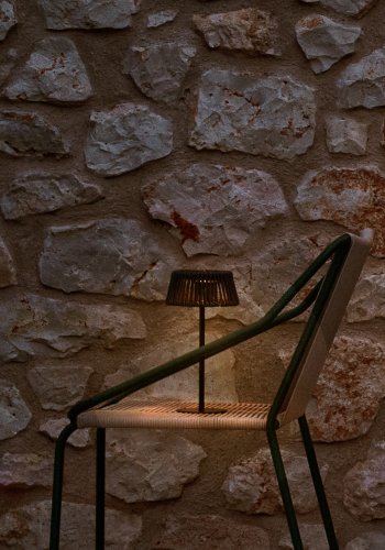 KAVE HOME Aldet utendrs solcelledrevet bordlampe i grnn tauledning