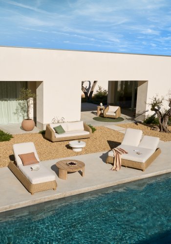 KAVE HOME Meria 3-pers. havesofa, m. hynder - syntetisk rattan og akacietr� (B:208)