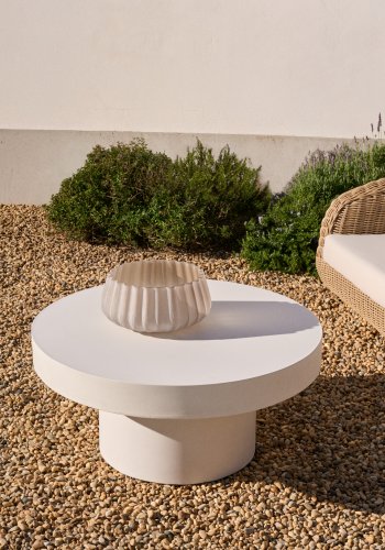 KAVE HOME Aiguablava salongbord, rundt - hvit sement (66)