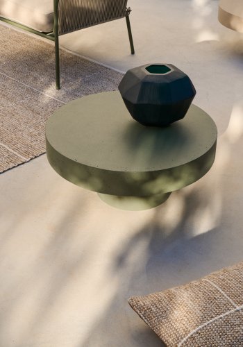 KAVE HOME Aiguablava utendrs salongbord, rundt - grnn sement (66)