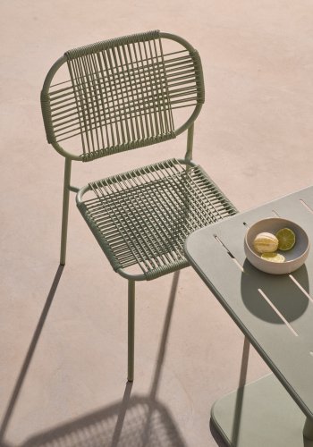 KAVE HOME Talaier stabelbar utestol laget av syntetisk tau og galvanisert turkis stl