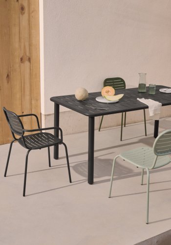 KAVE HOME Brai utebord i mrkegrtt galvanisert stl 180 x 90 cm