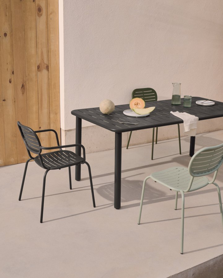 KAVE HOME Brai utebord i mrkegrtt galvanisert stl 180 x 90 cm